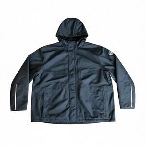 Lands’ End Squall Waterproof Hooded Jacket XXL Black — Classic Rain Shell